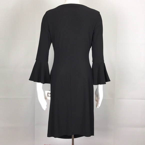 NWT Anne Klein Black Bell sleeve Dress - Picture 2 of 7